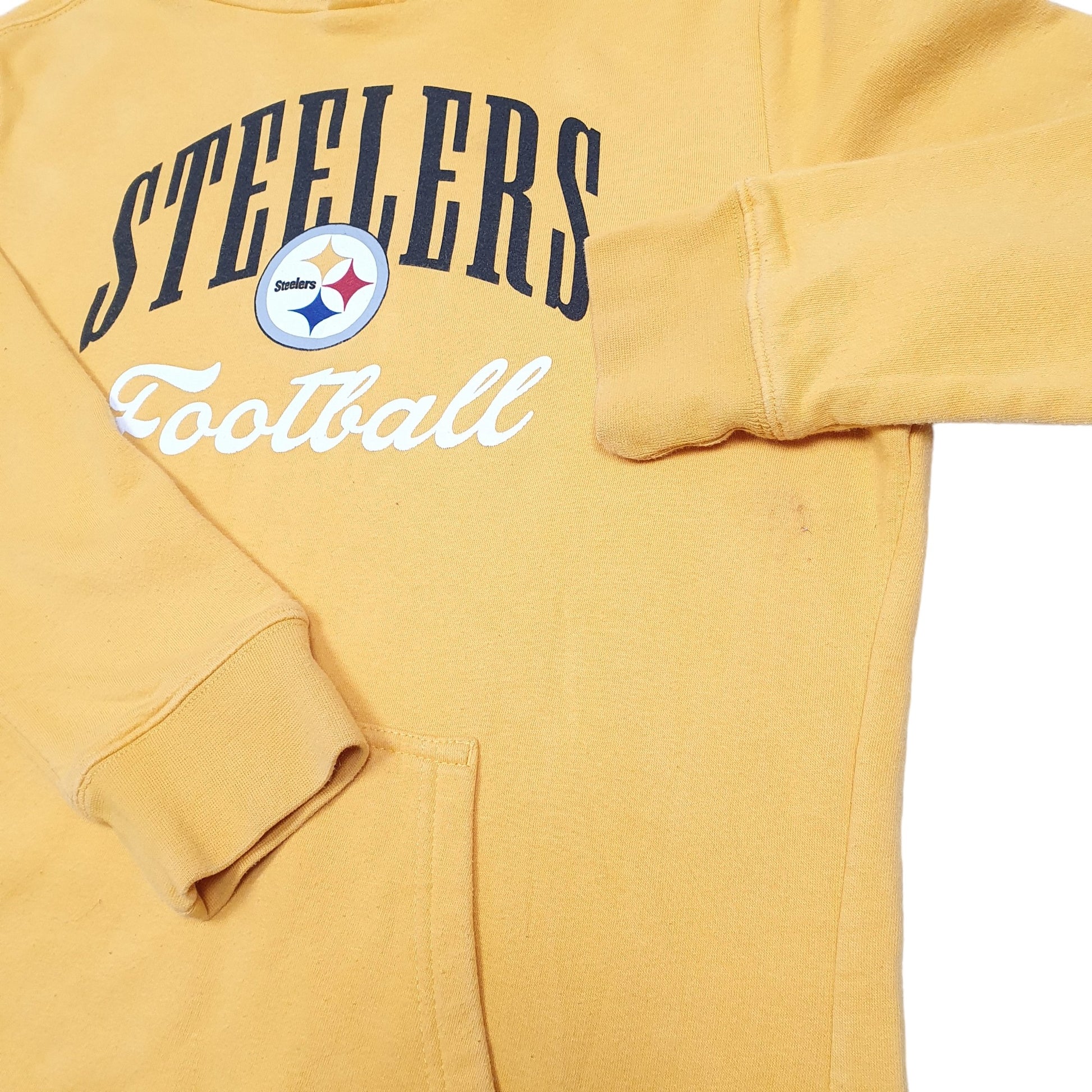 Womens Yellow NFL Pittsburgh Steelers American Football Hoodie Jumper