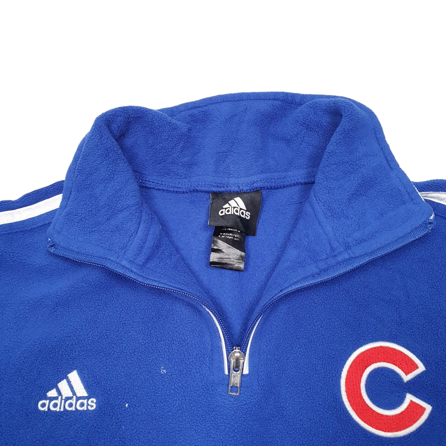 Womens Blue Adidas Chicago Cubs Baseball Quarter Zip Jumper