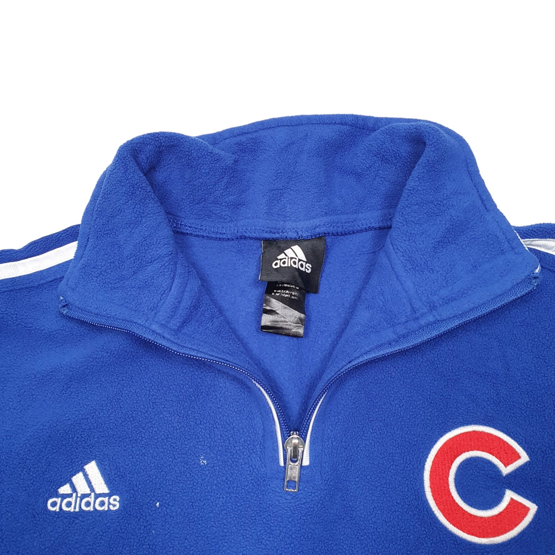 Womens Blue Adidas Chicago Cubs Baseball Quarter Zip Jumper