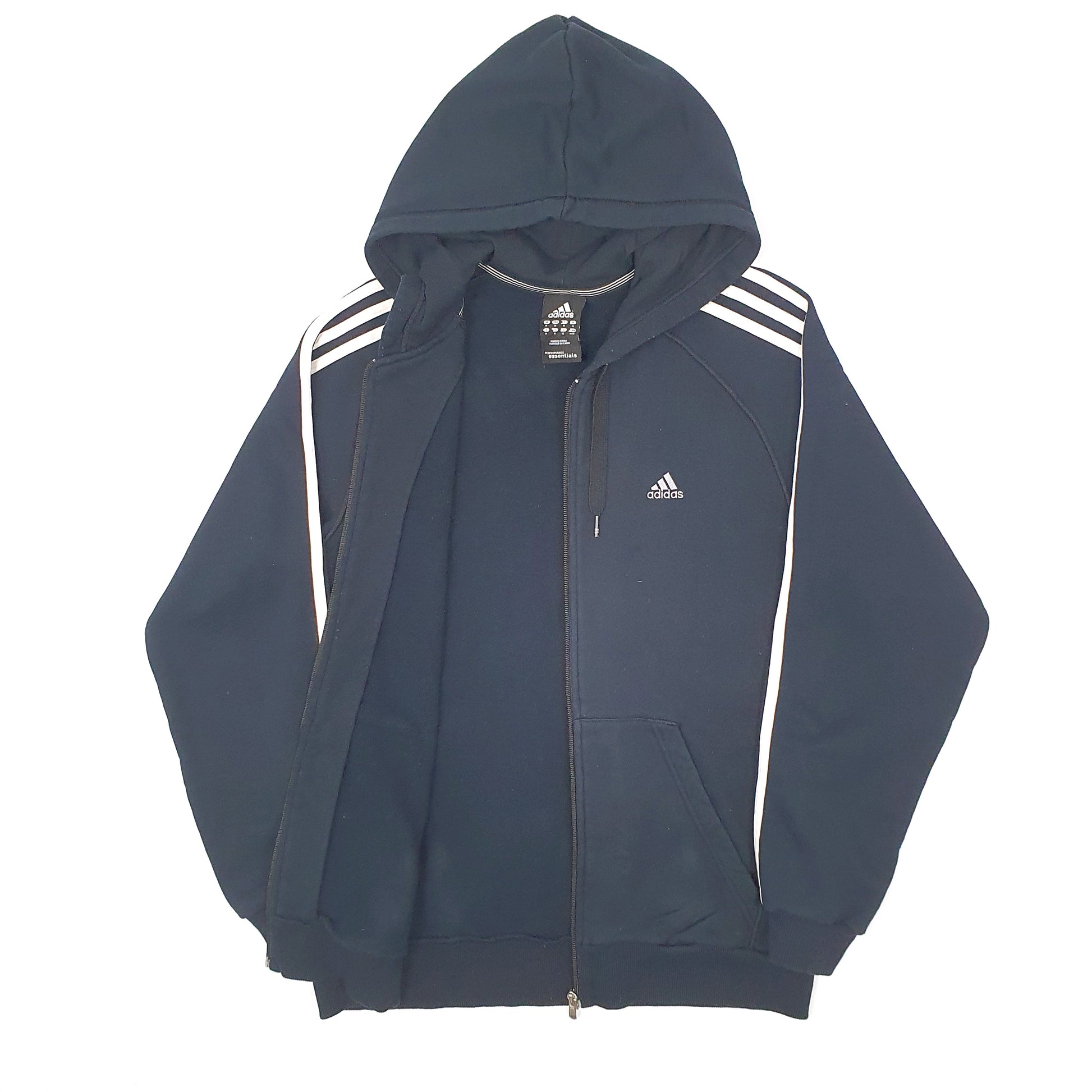Mens Black Adidas Hoodie Full Zip Jumper