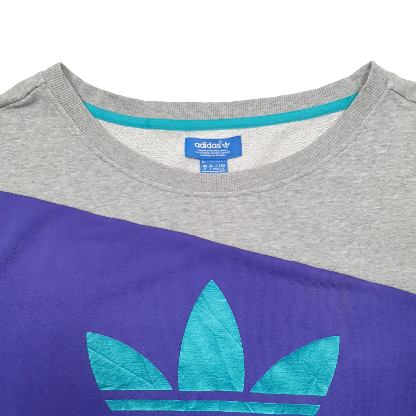 Mens Purple Adidas Spellout Crewneck Jumper