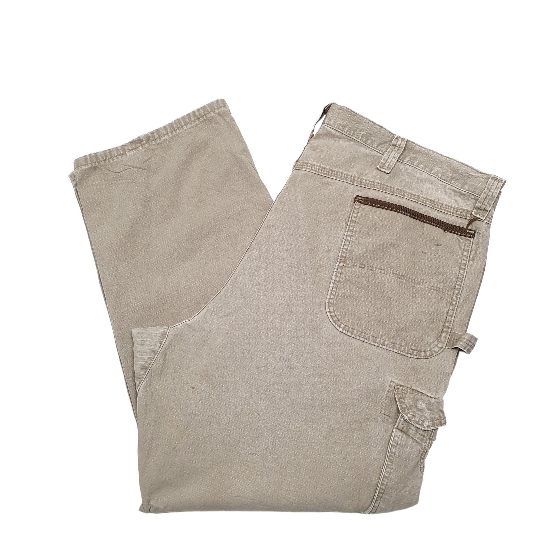 Mens Khaki Wrangler Ripstop Carpenter Trousers