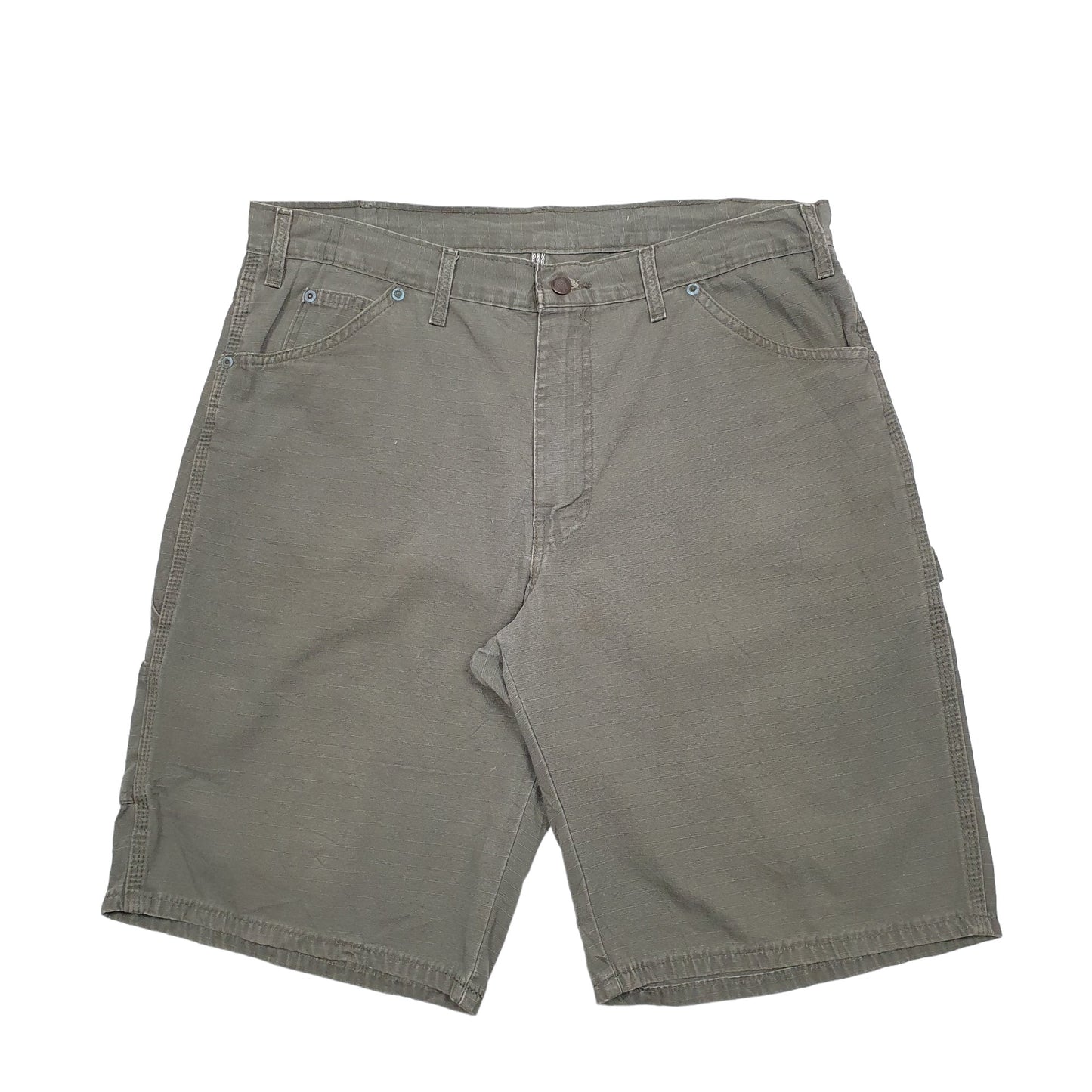Mens Khaki Dickies Ripstop Denim Shorts