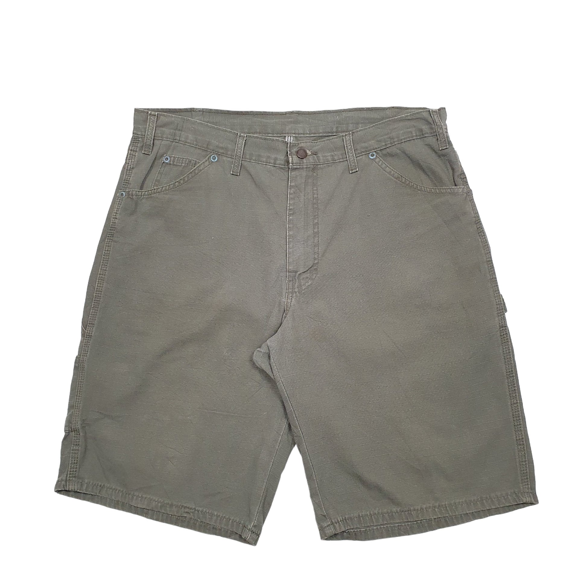 Mens Khaki Dickies Ripstop Denim Shorts