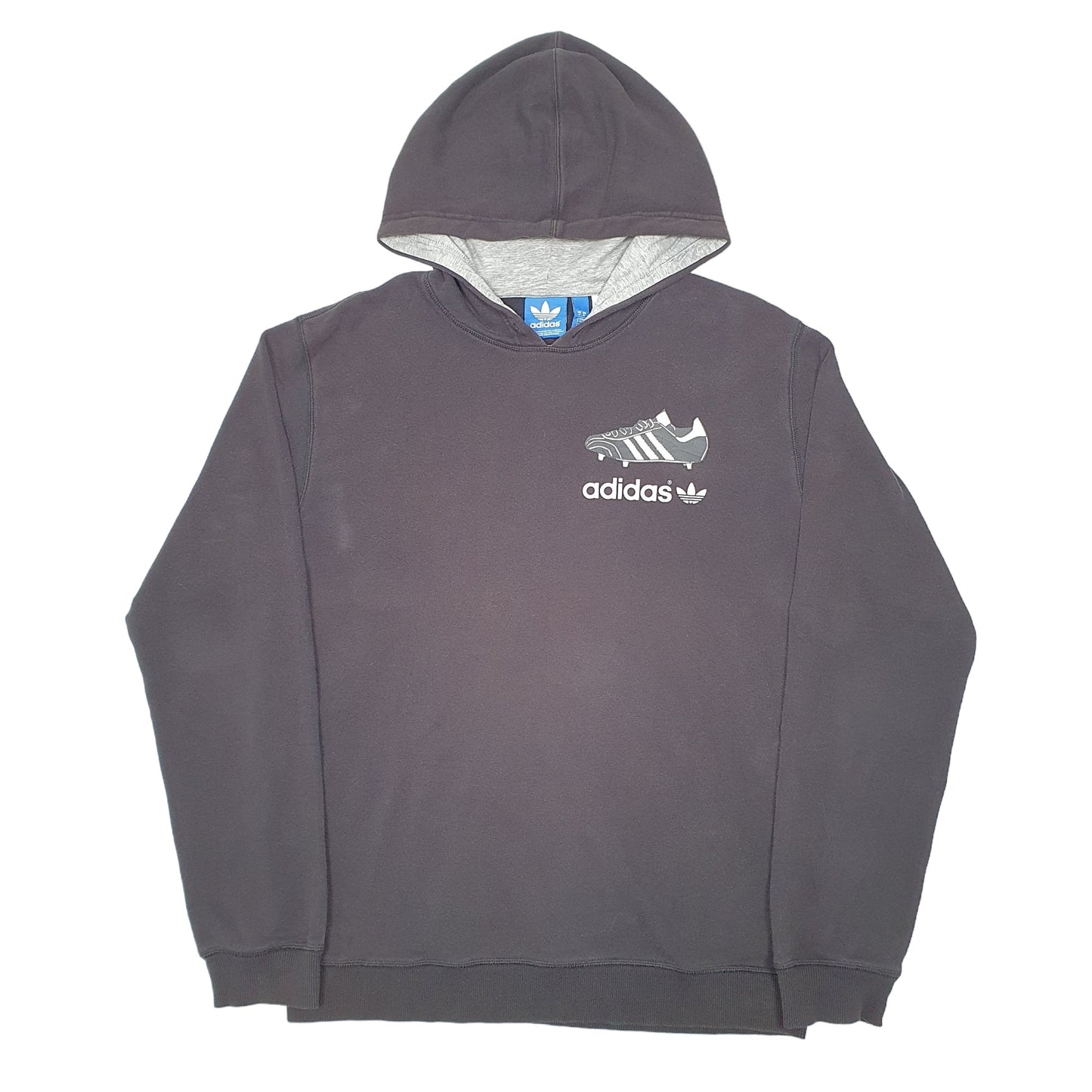 Mens Black Adidas Football Classic Boots History Casuals Hoodie Jumper