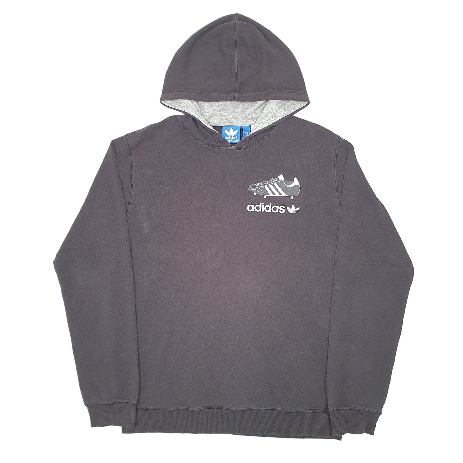 Mens Black Adidas Football Classic Boots History Casuals Hoodie Jumper