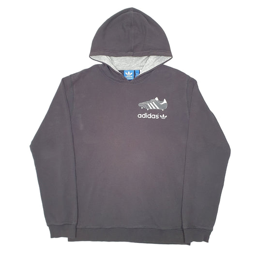 Mens Black Adidas Football Classic Boots History Casuals Hoodie Jumper