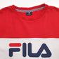 Mens Red Fila Spellout Crewneck Jumper