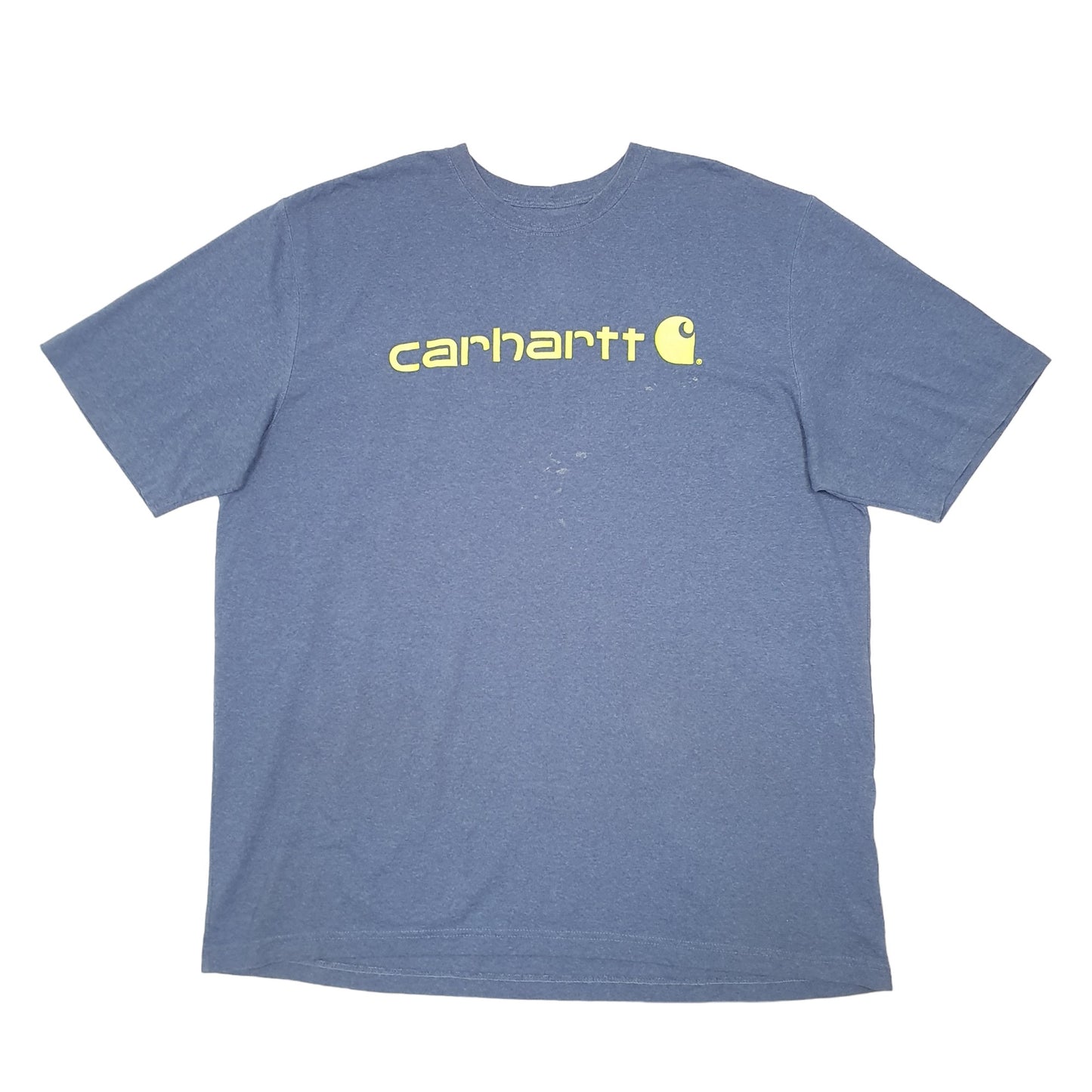 Mens Blue Carhartt Spellout Loose Fit Short Sleeve T Shirt