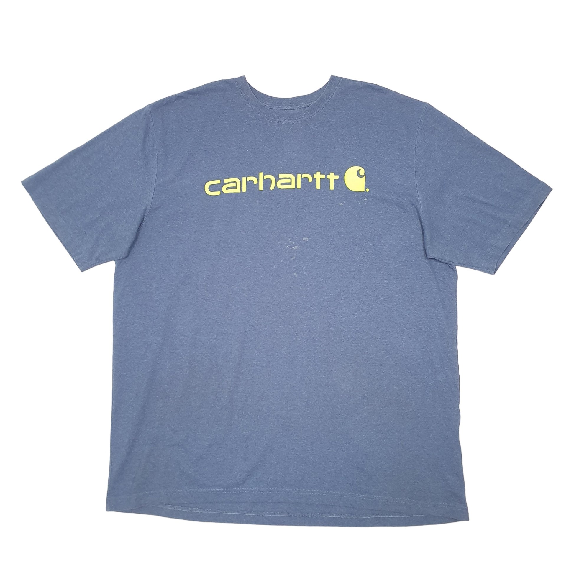Mens Blue Carhartt Spellout Loose Fit Short Sleeve T Shirt