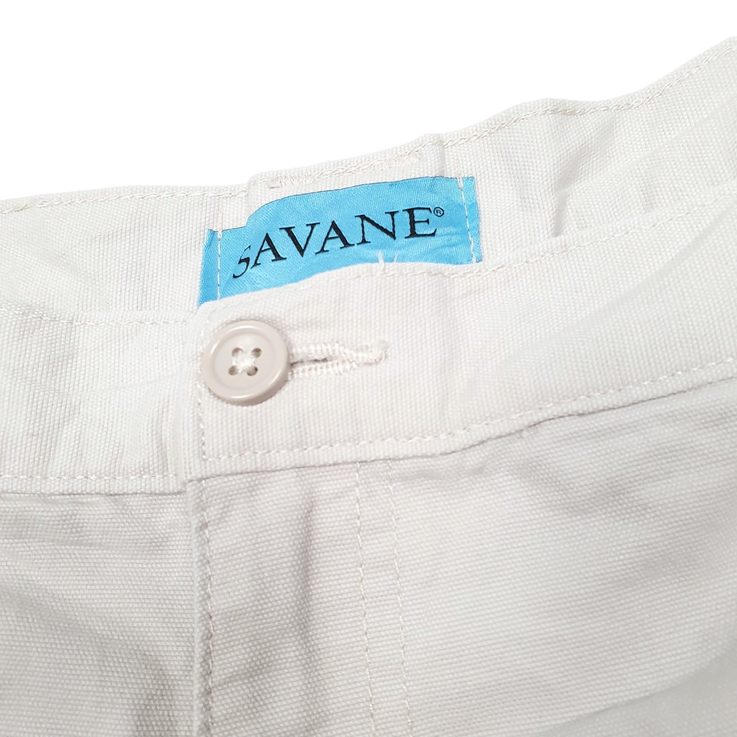 Mens Cream Savane Utility Safari Jungle Elasticated Cargo Shorts