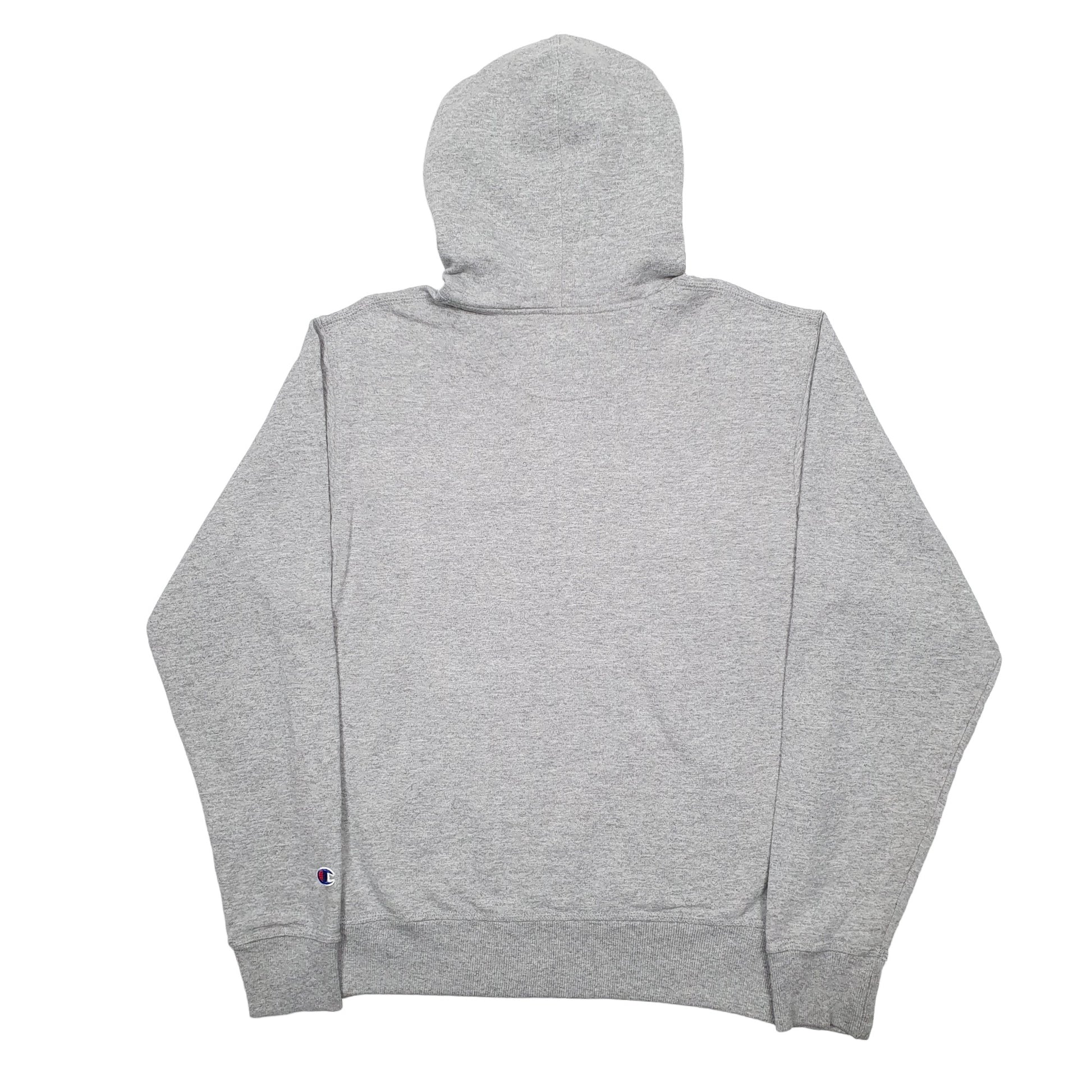 Mens Grey Champion Spellout Hoodie Jumper