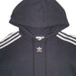 Womens Black Adidas Crop Top Hoodie Jumper