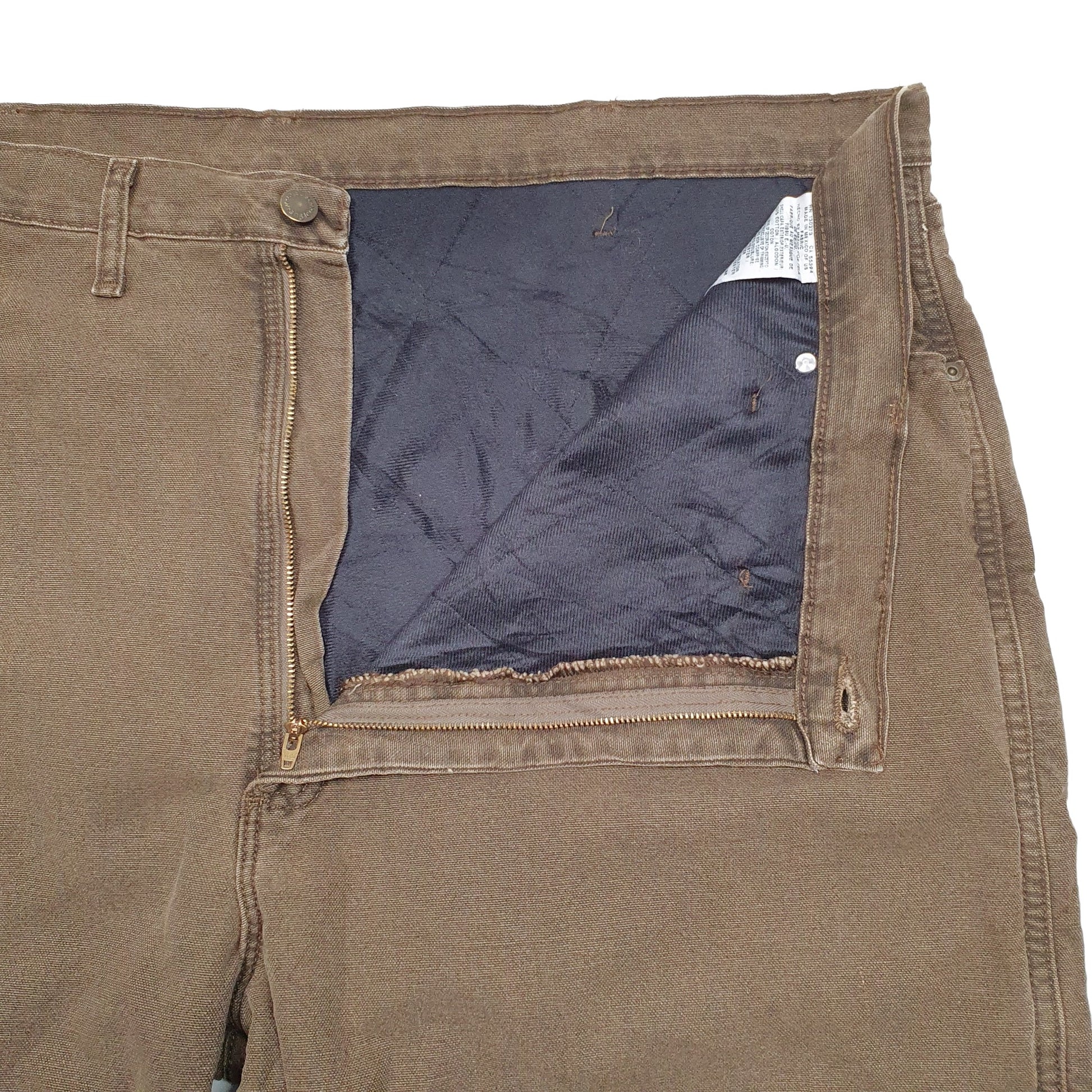 Mens Khaki Wrangler Lined Relaxed JeansW46 L30