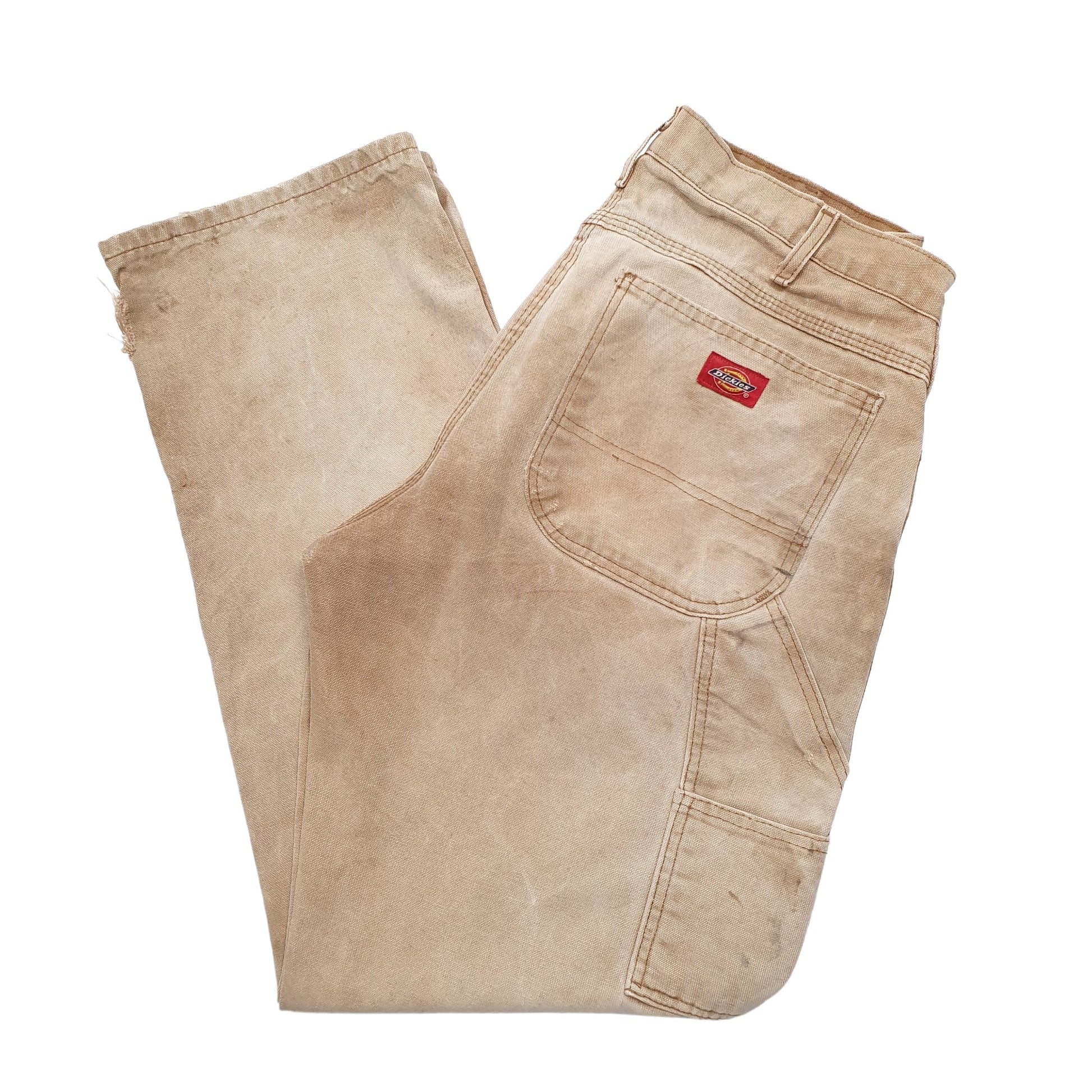 Mens Beige Dickies  Carpenter Trousers