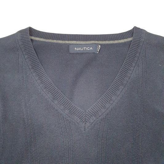 Mens Navy Nautica Tank Top Sweater Vest V Neck Jumper