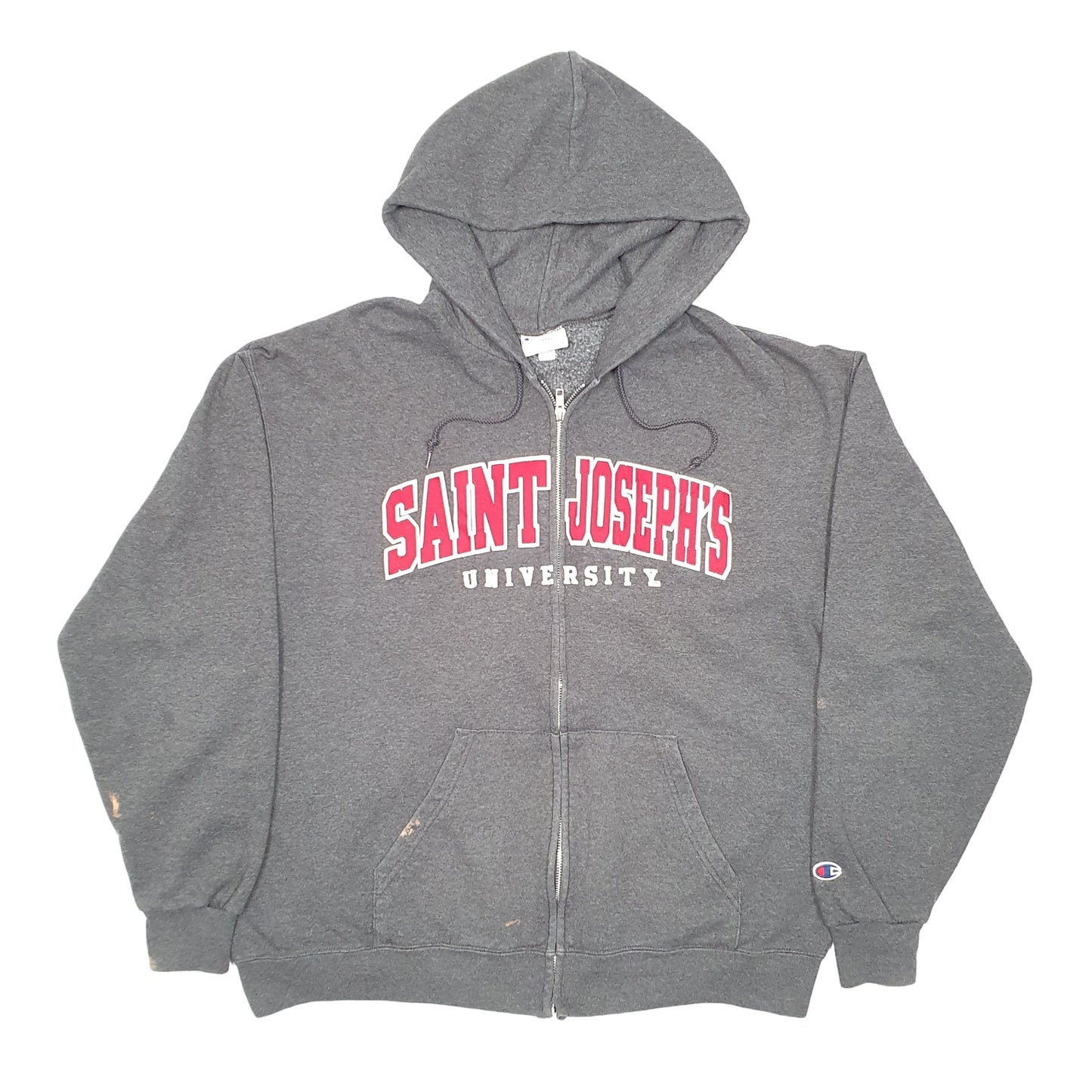 Mens Grey Champion Saint Joseph's University USA Hoodie Full Zip Jumper