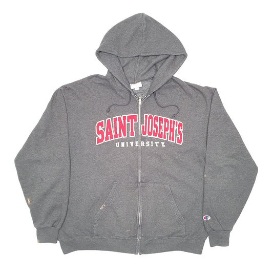 Mens Grey Champion Saint Joseph's University USA Hoodie Full Zip Jumper