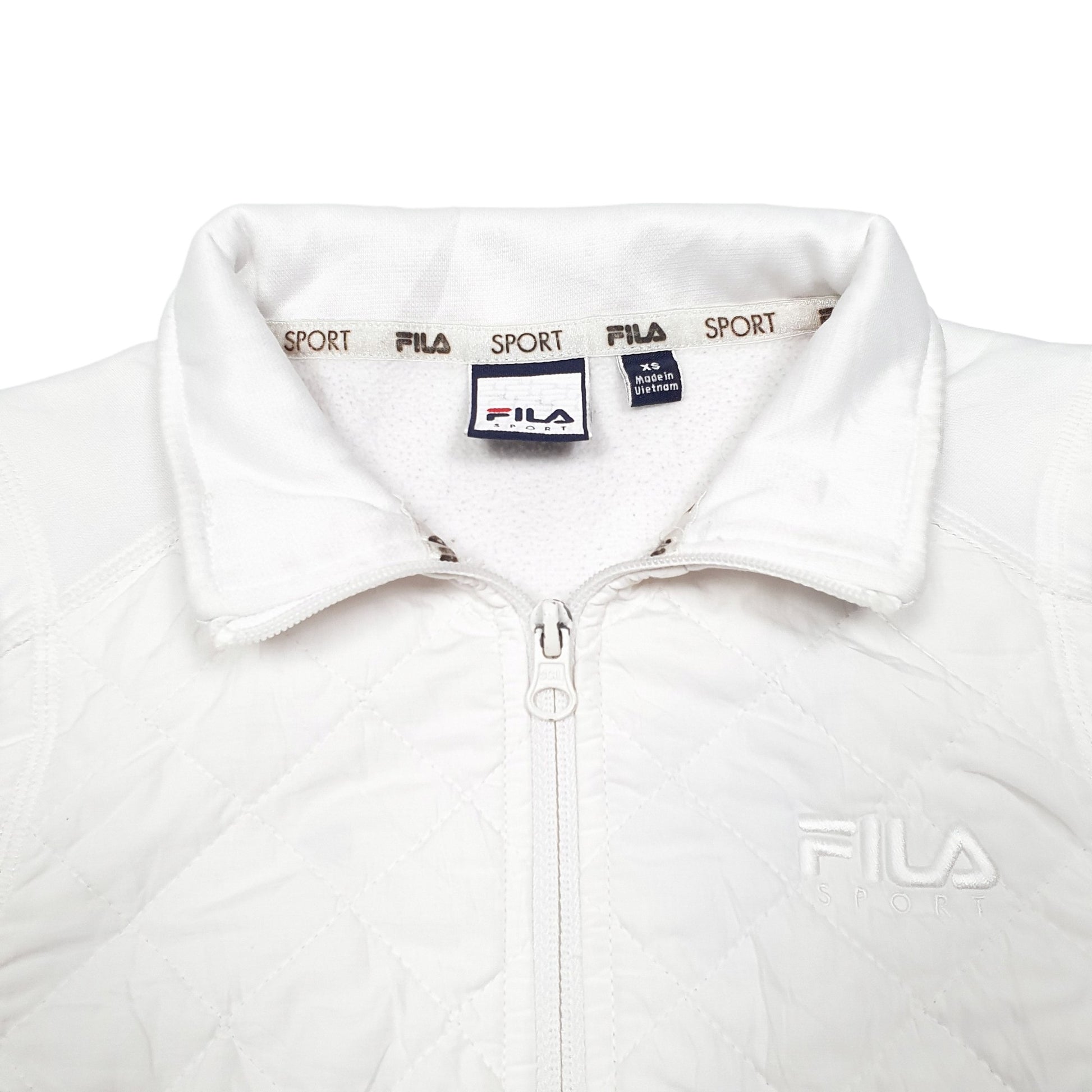 Womens White Fila Sport Quilted  Coat