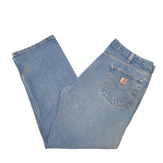 Mens Blue Carhartt Relaxed B460 JeansW38 L30