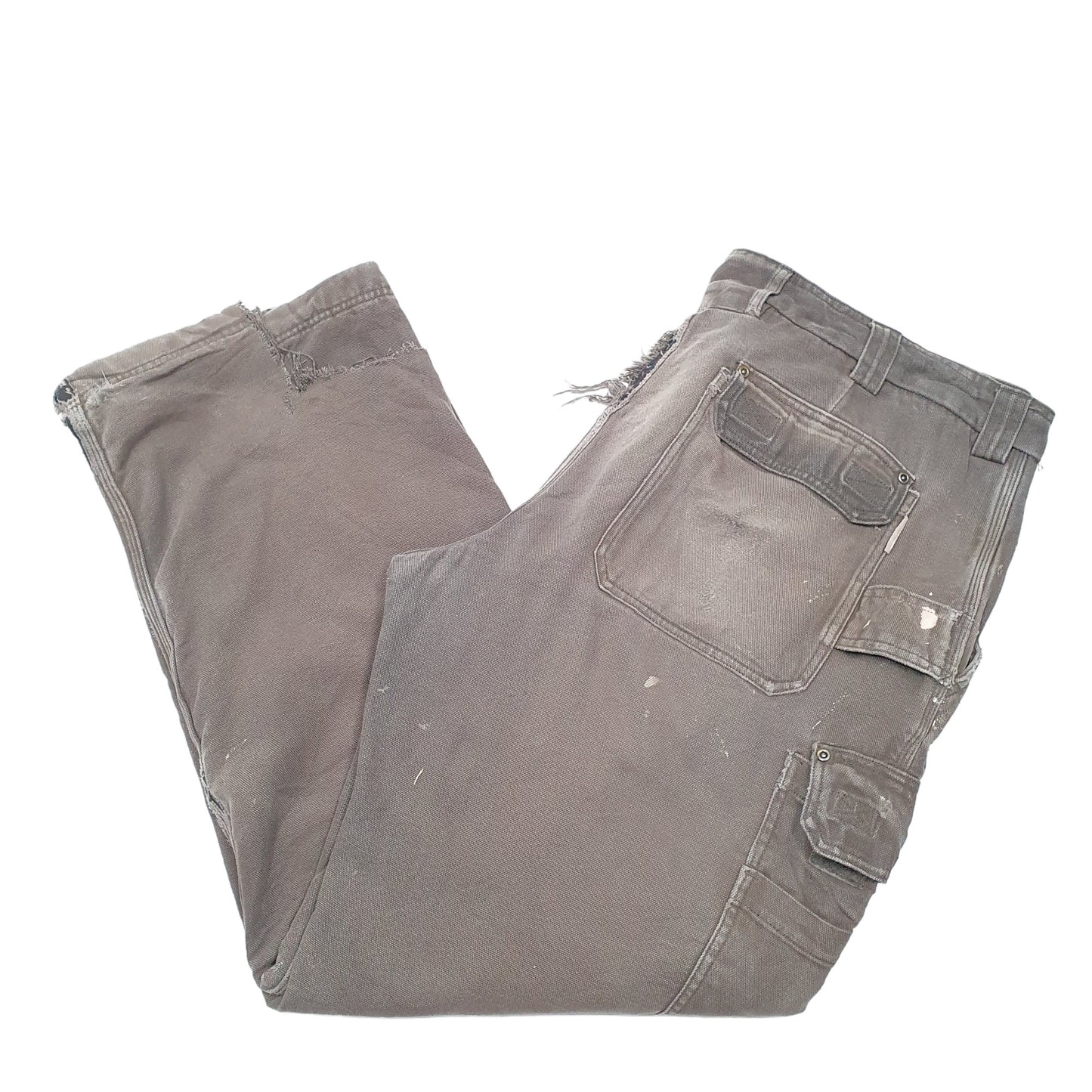 Mens Khaki Duluth Polyester lined Insulated Carpenter Trousers