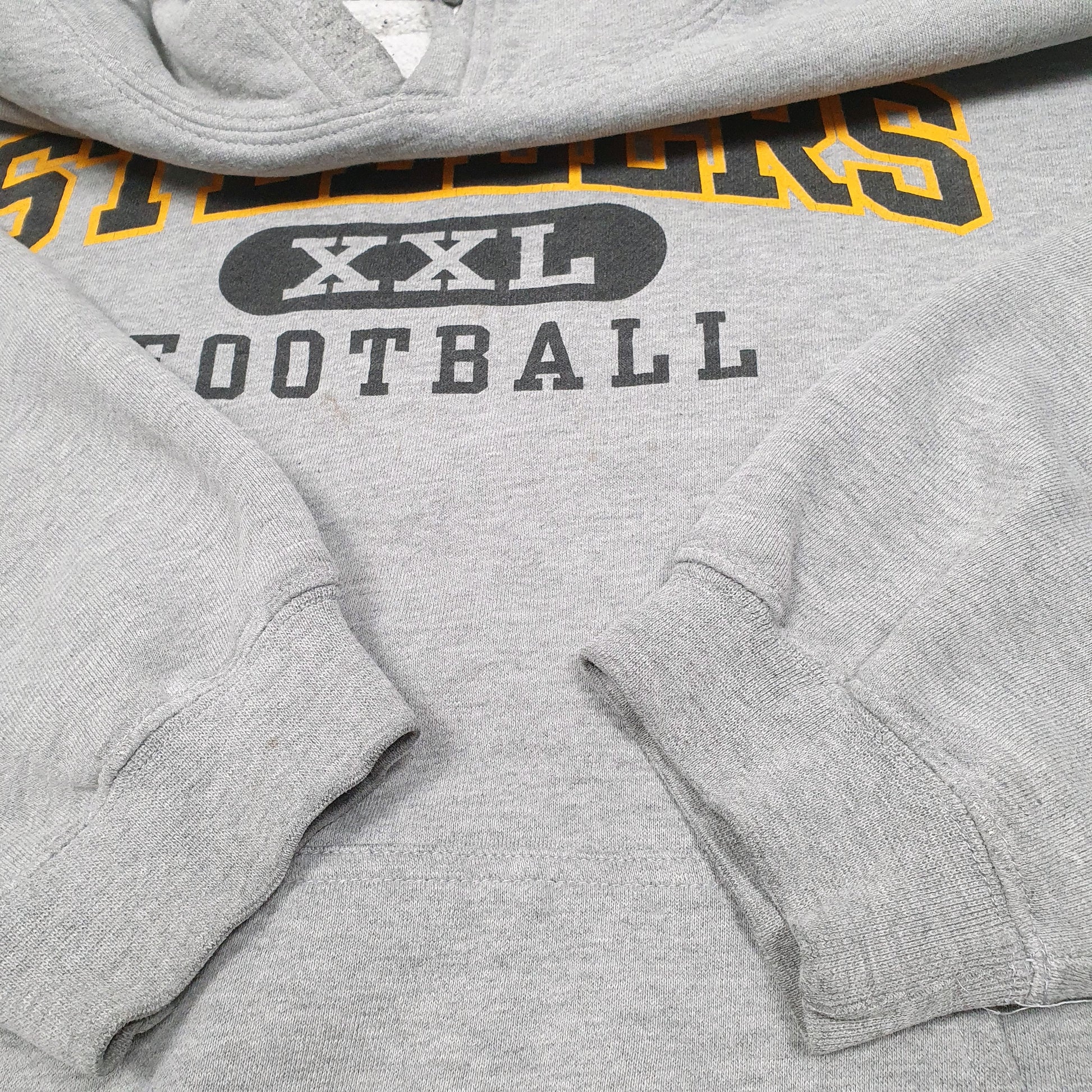 Mens Grey Reebok Pittsburgh Steelers American Football Hoodie Jumper