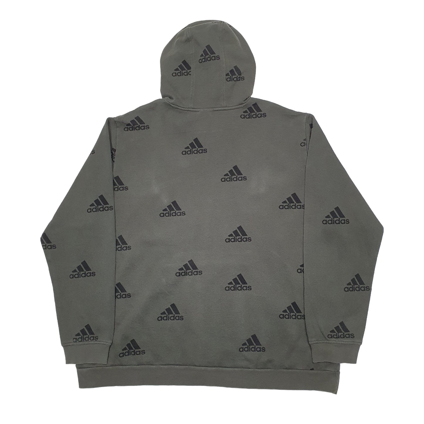 Mens Khaki Adidas Spellout Hoodie Jumper