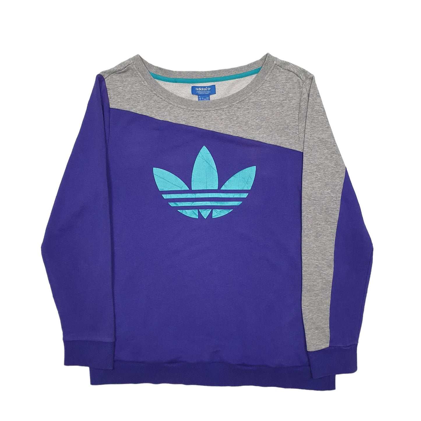 Mens Purple Adidas Spellout Crewneck Jumper