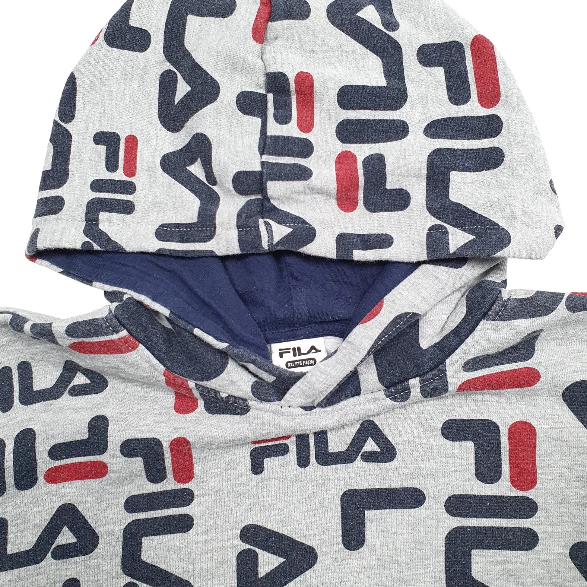 Womens Grey Fila Spellout Hoodie Jumper