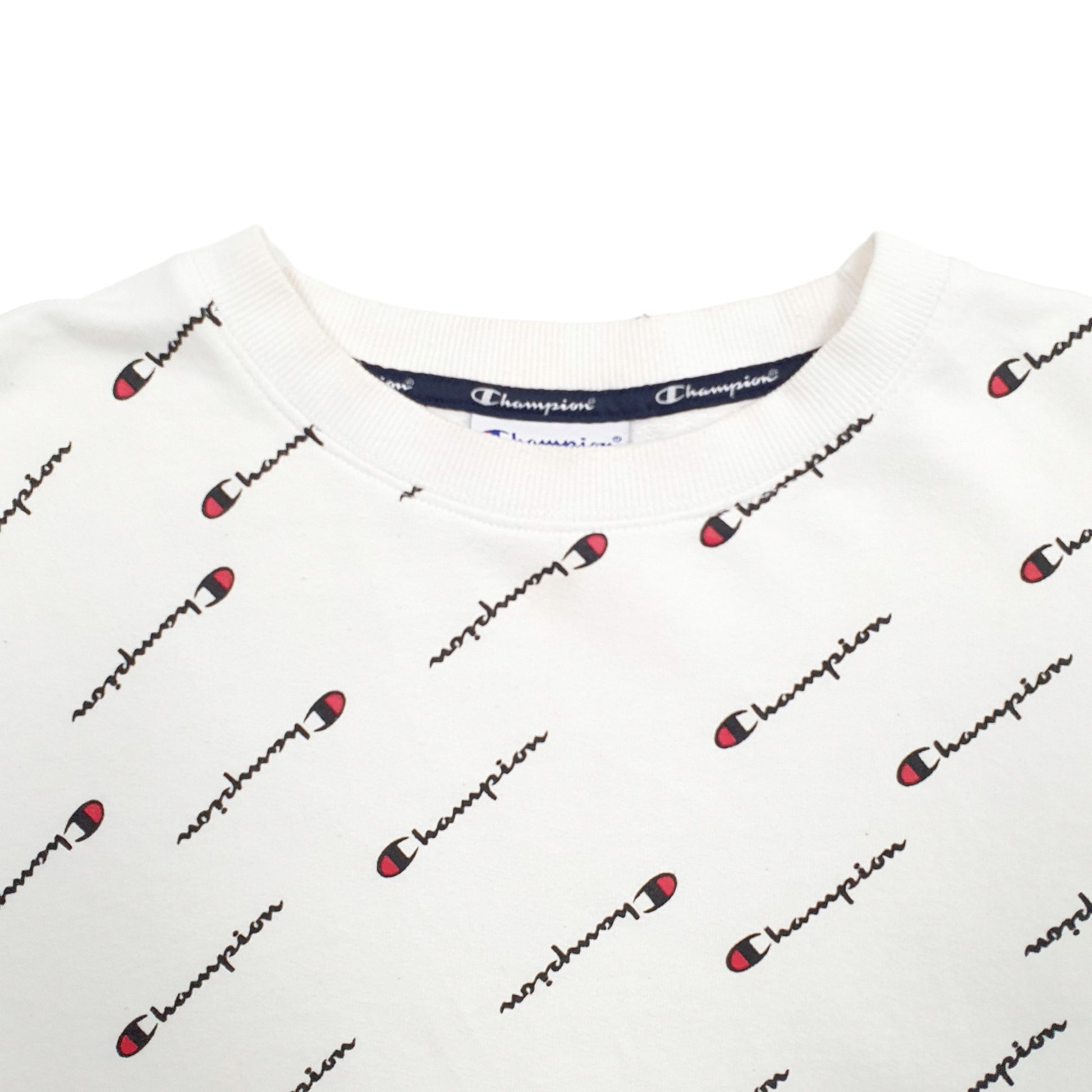 Womens White Champion  Crewneck Jumper