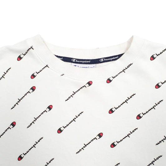 Womens White Champion  Crewneck Jumper