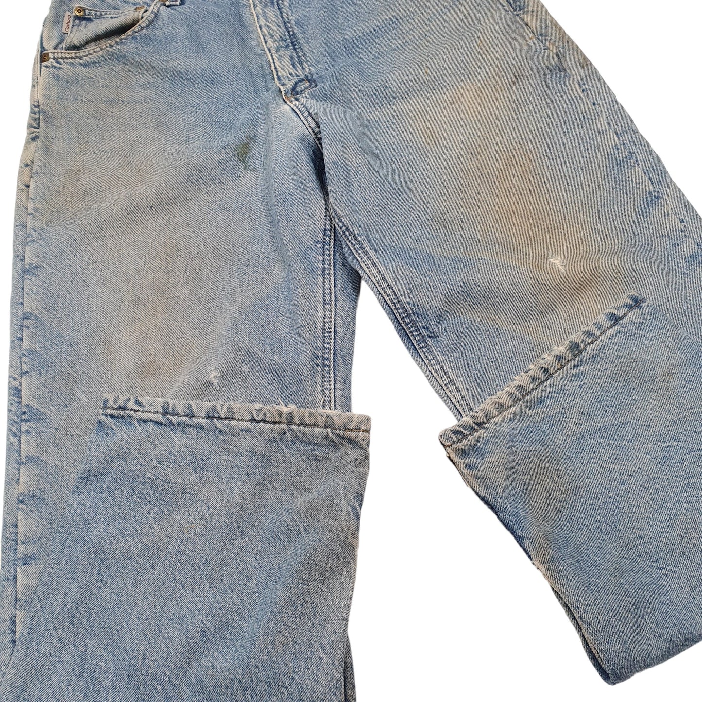 Mens Blue Carhartt Relaxed Polyester lined Insulated B155 JeansW36 L30