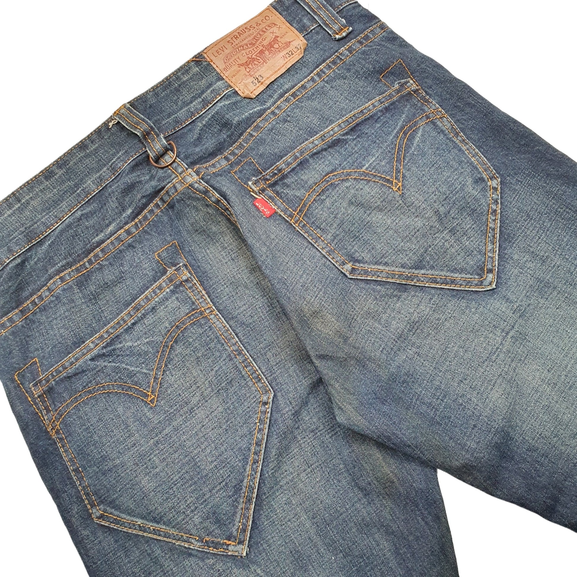 Mens Blue Levis Buckleback 523 JeansW32 L28
