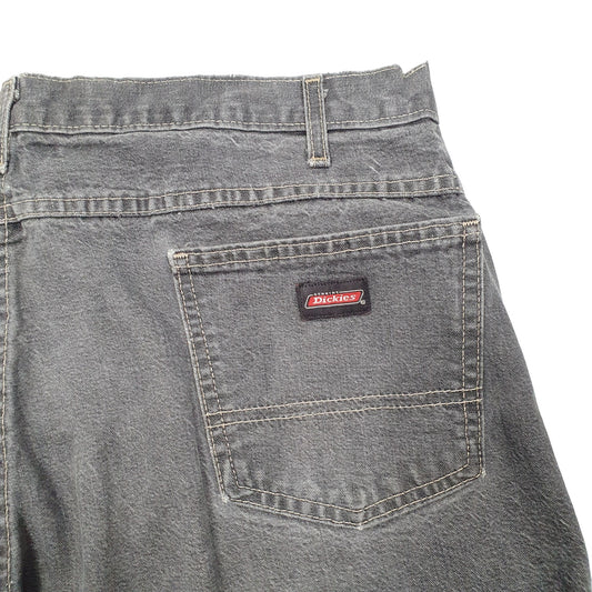 Mens Grey Dickies Carpenter Workwear Loose Denim Shorts