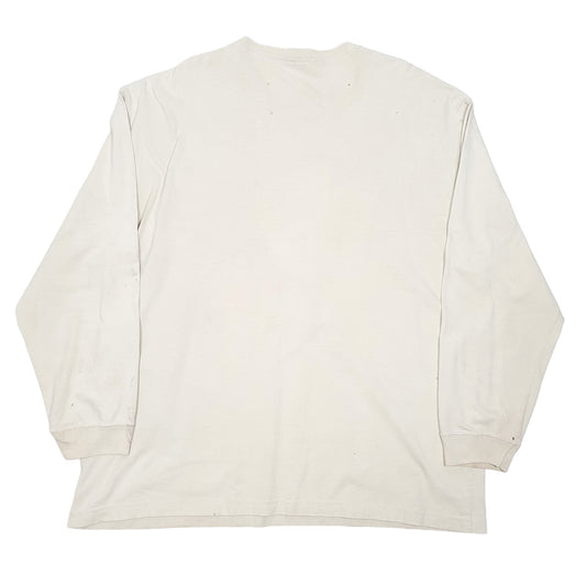 Mens Cream Carhartt Pocket Workwear Long Sleeve T Shirt