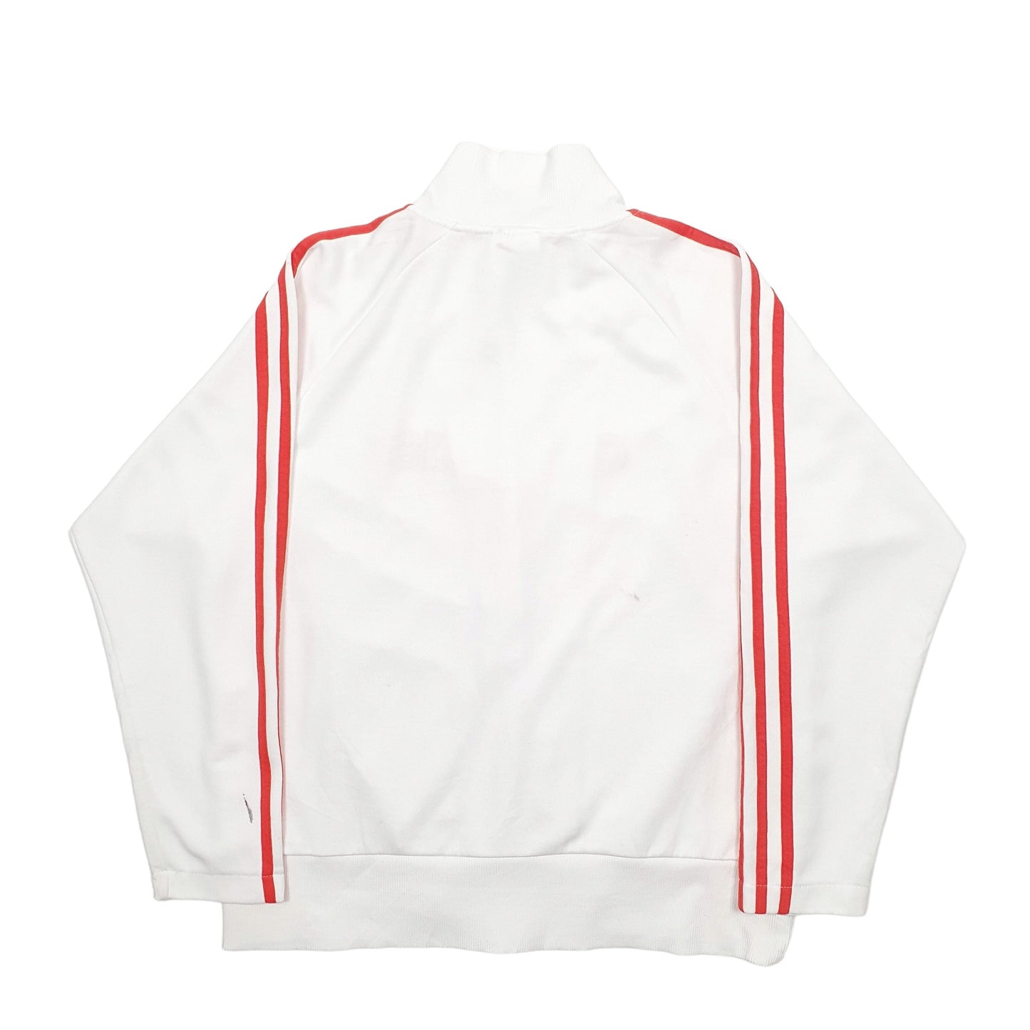 Womens White Adidas Spellout Full Zip Jumper