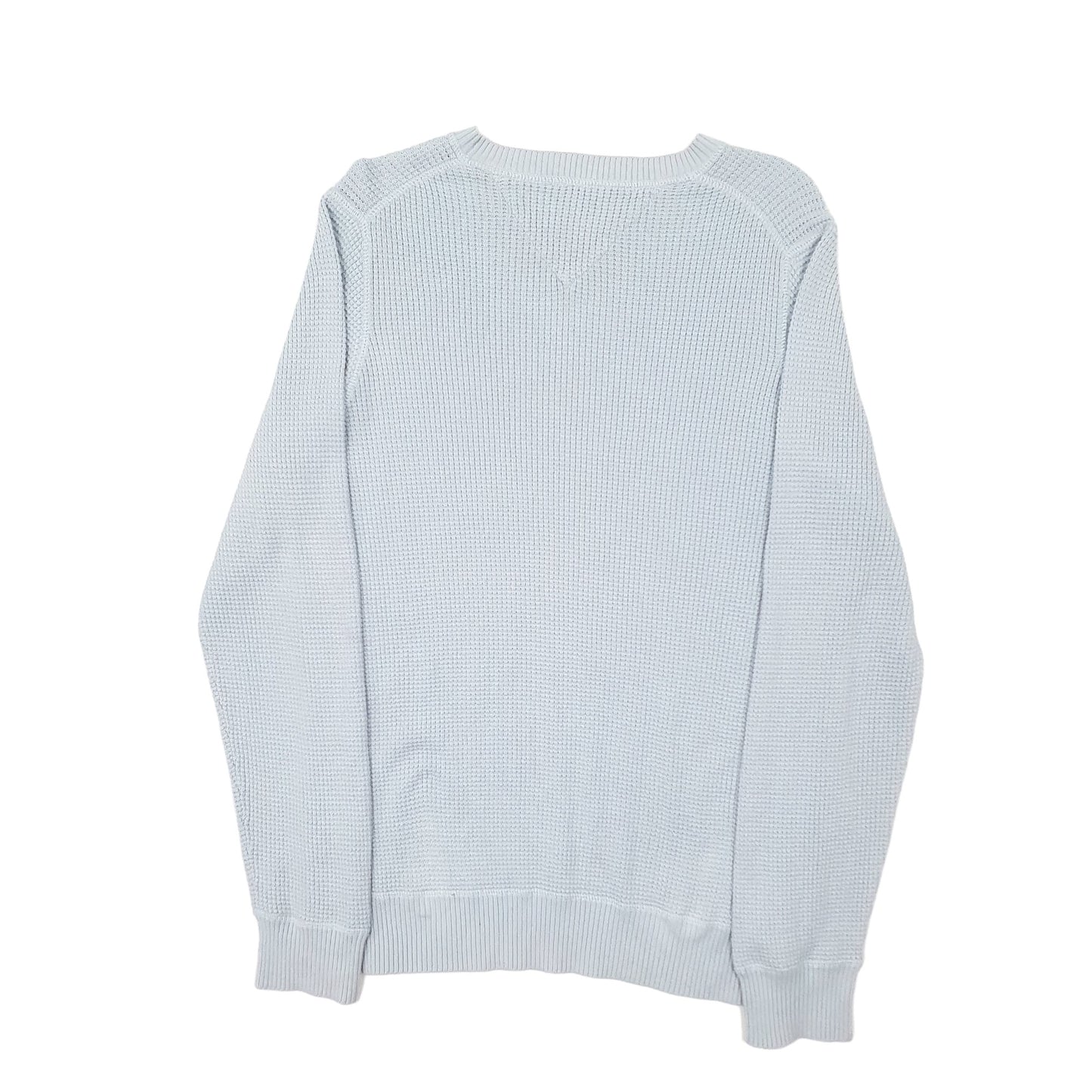 Mens Blue Tommy Hilfiger Chunky Knit Waffle Crewneck Jumper