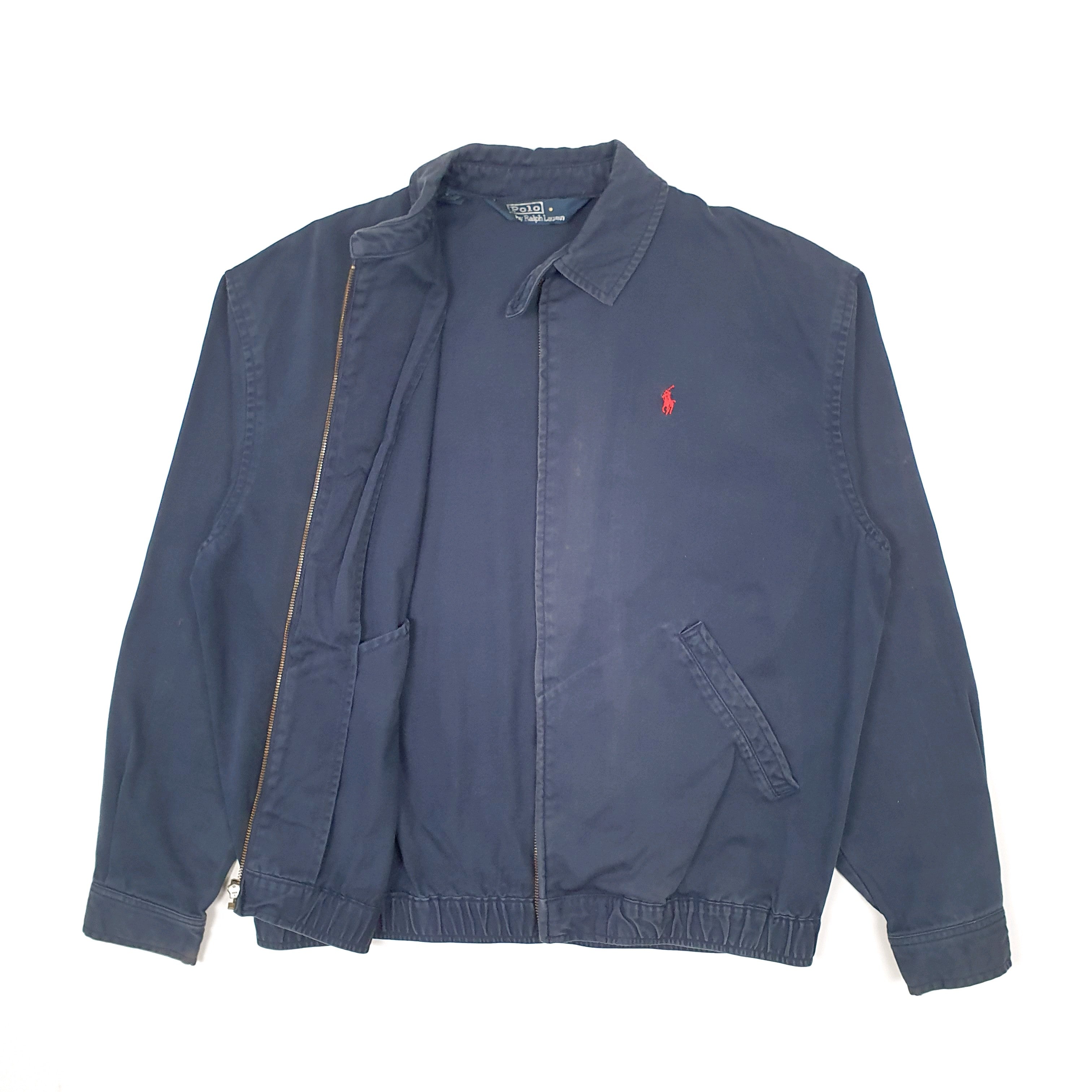 1990's Polo Ralph Lauren ネイビー ダウンジャケット Vintage 1990s Polo Ralph Lauren Navy Blue Red Gold Pullover Nylon