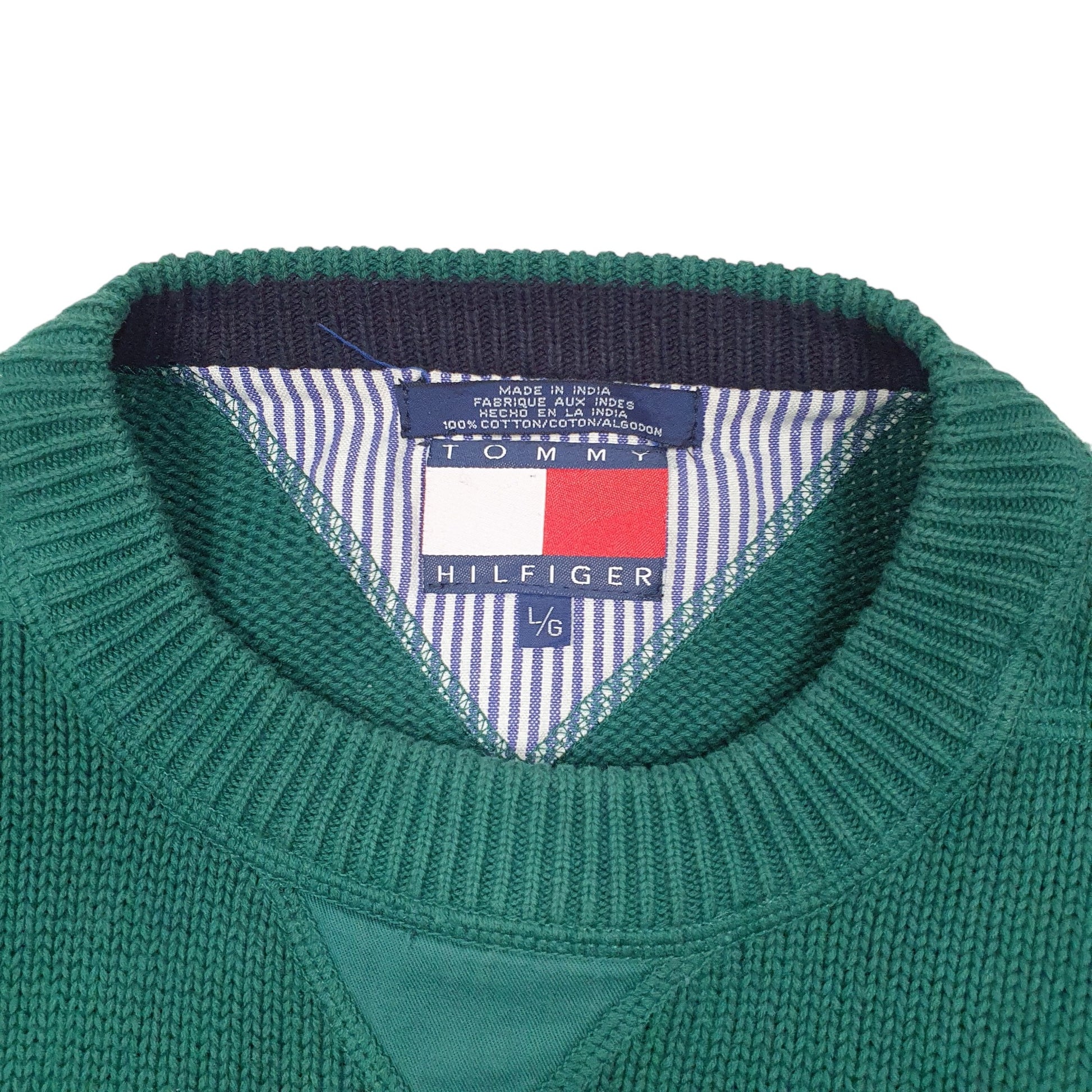 Mens Green Tommy Hilfiger Knit Crewneck Jumper