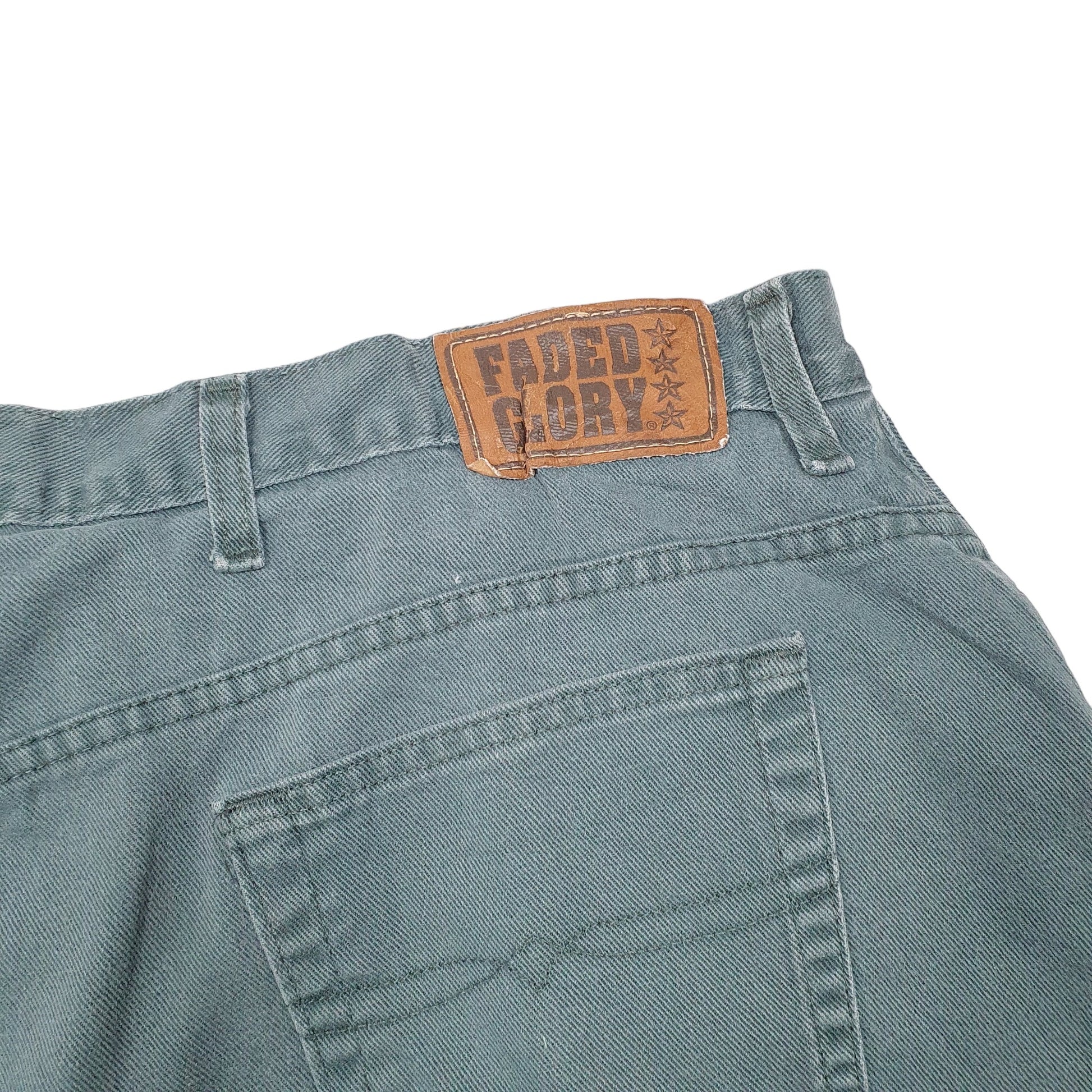 Mens Green Faded Glory  Denim Shorts