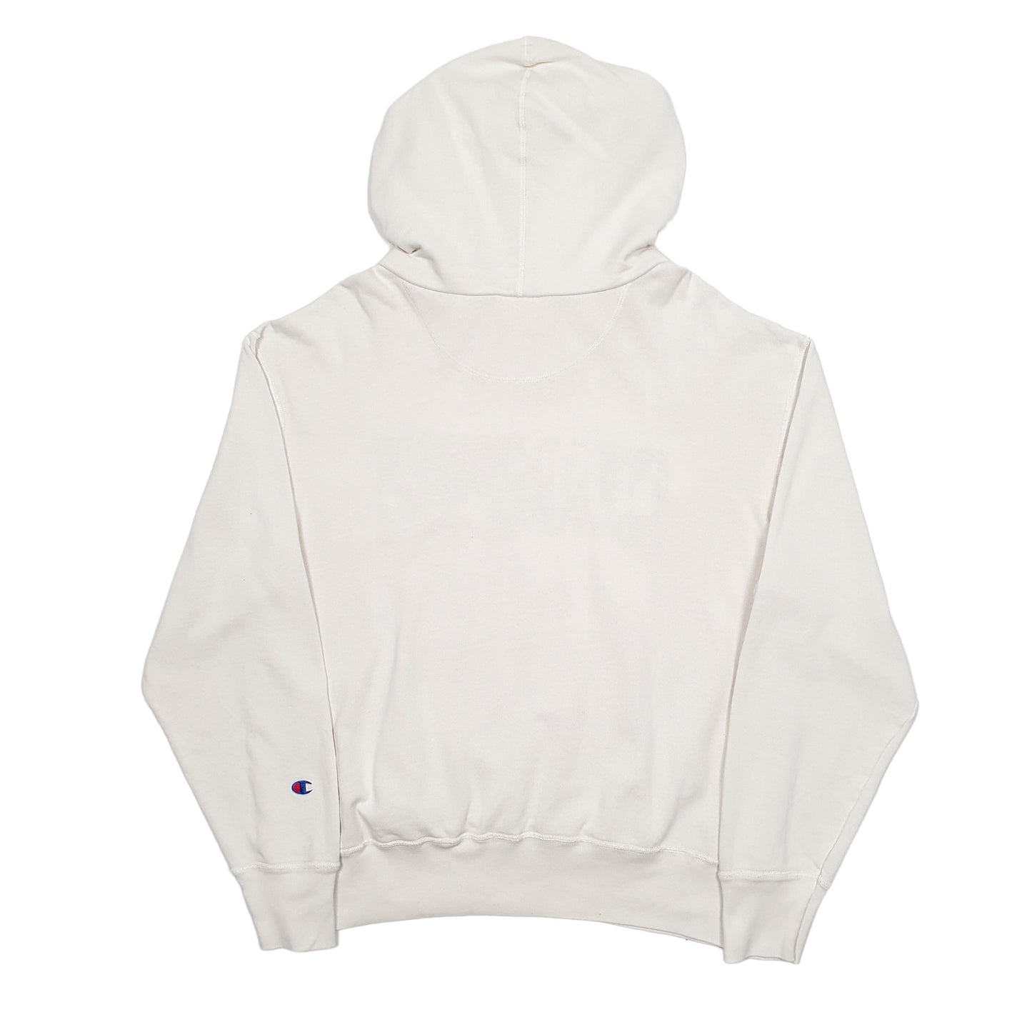 Mens Cream Champion Spellout Hoodie Jumper