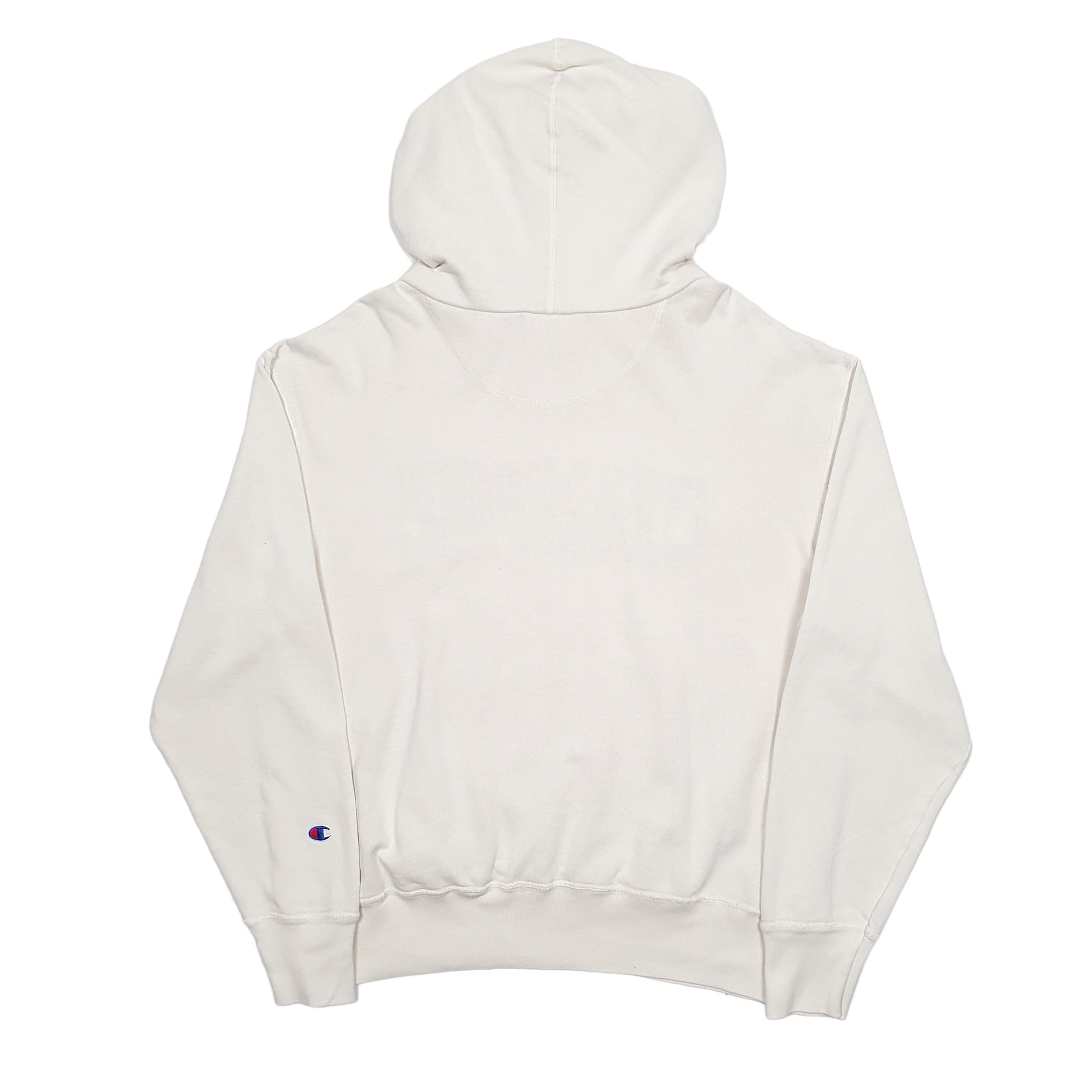 Mens Cream Champion Spellout Hoodie Jumper