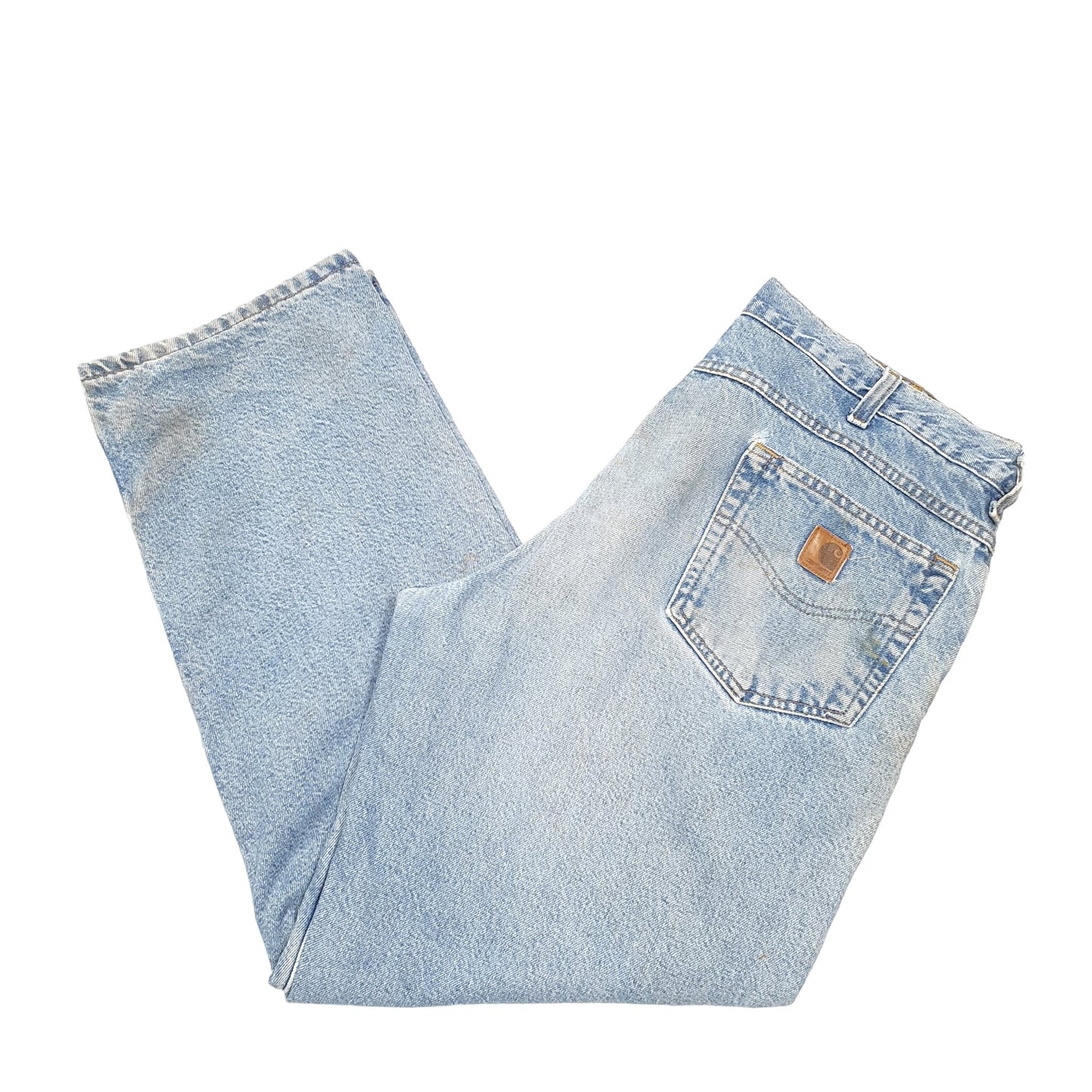 Mens Blue Carhartt Relaxed Polyester lined Insulated B155 JeansW36 L30