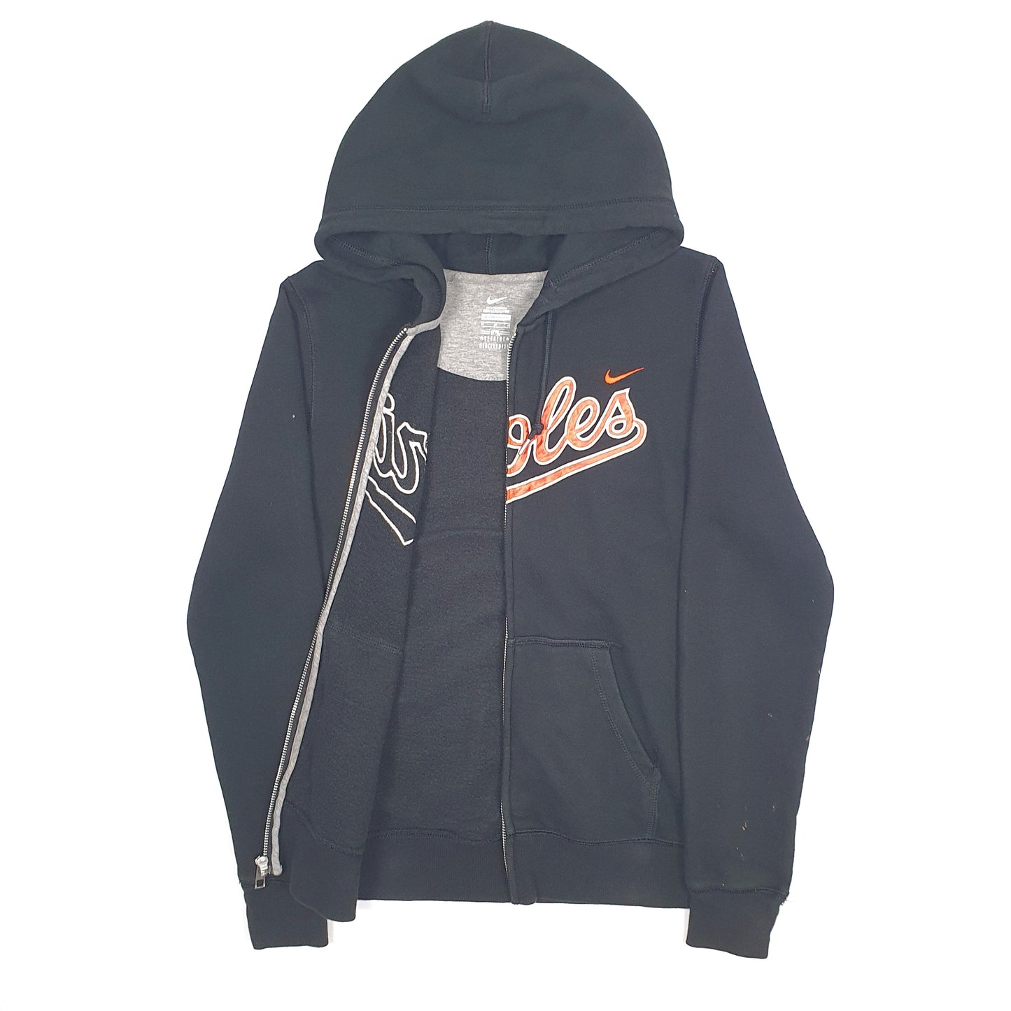 Womens Black Nike MLB Baltimore Orioles Hoodie Full Zip Jumper