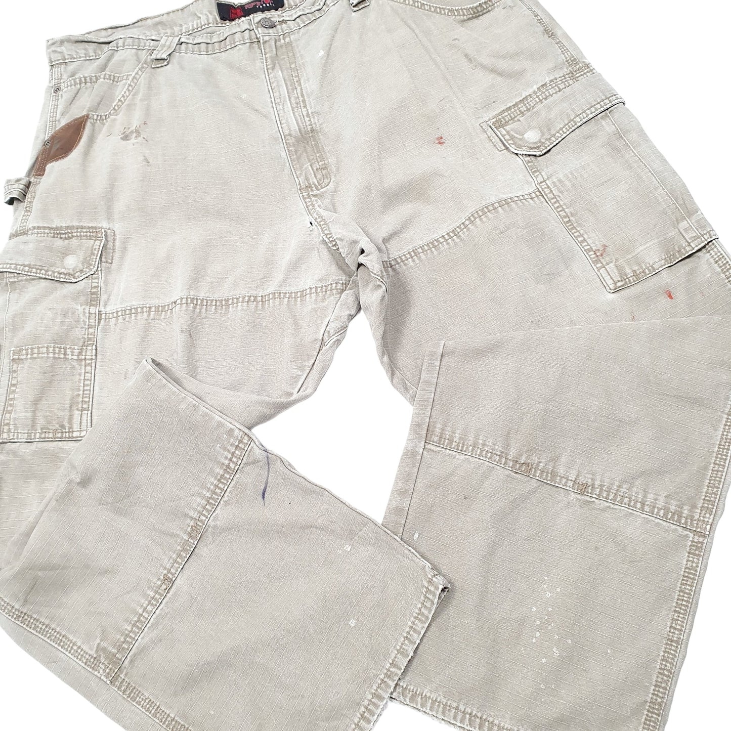 Mens Beige Wrangler Riggs Workwear Ripstop Cargo Trousers