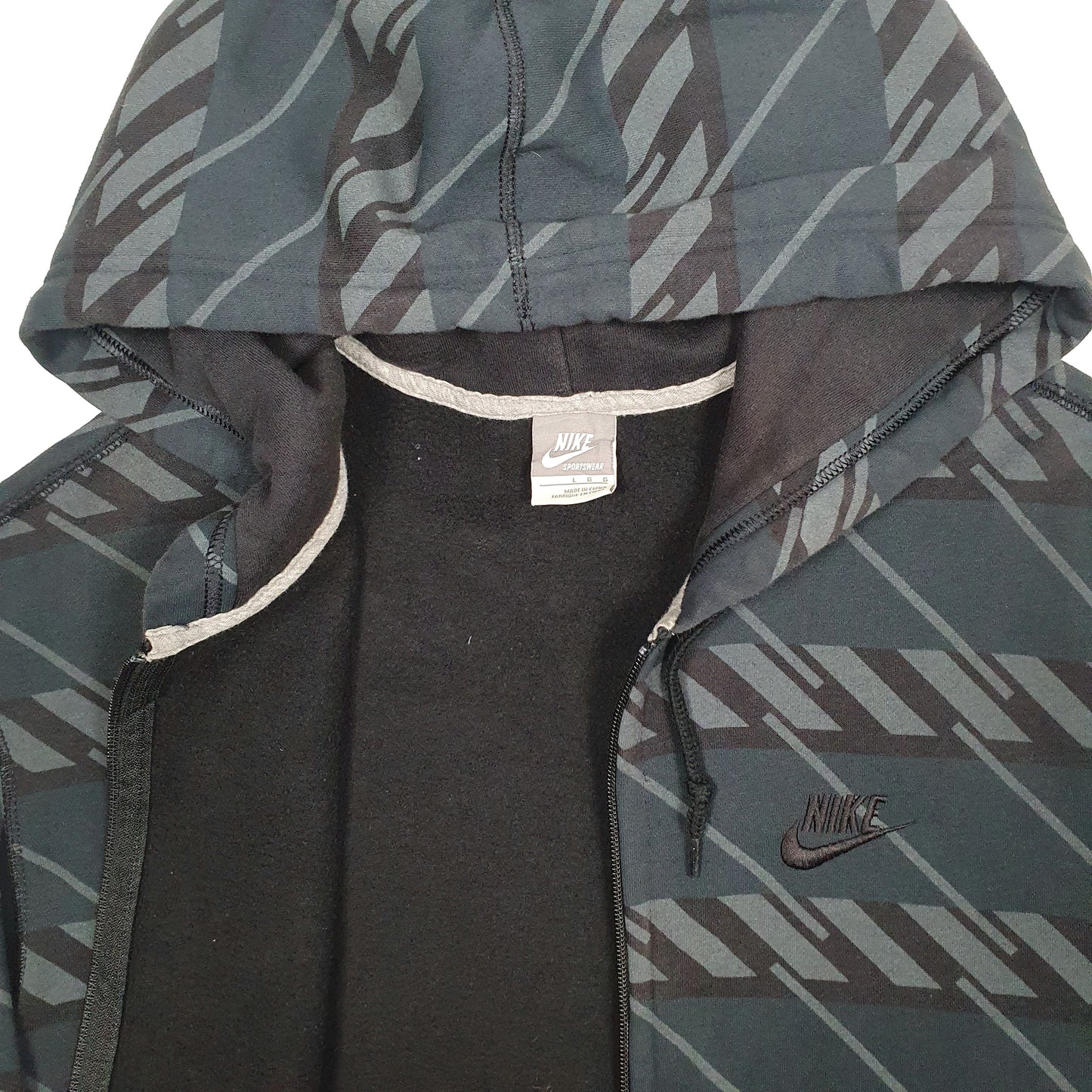 Mens Black Nike Vintage 2000s Y2K Tech Hoodie Full Zip Jumper