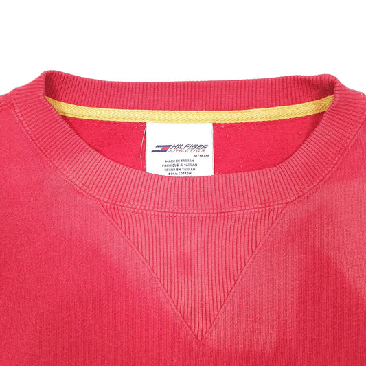 Mens Red Tommy Hilfiger Athletics Dept Crewneck Jumper